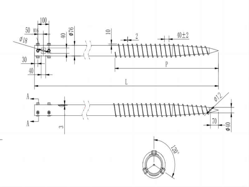 A graph paper of Adjustable Ground Screw